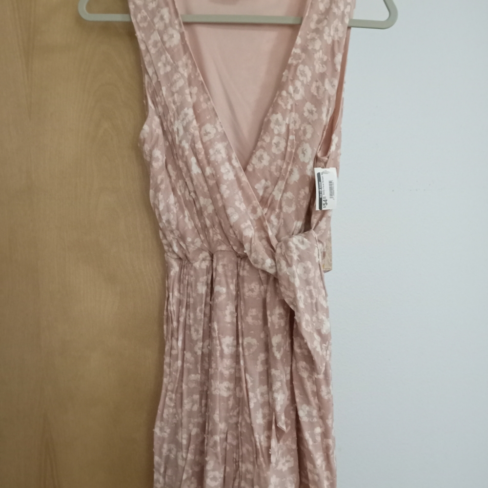 Everly blush & white pattern romper
